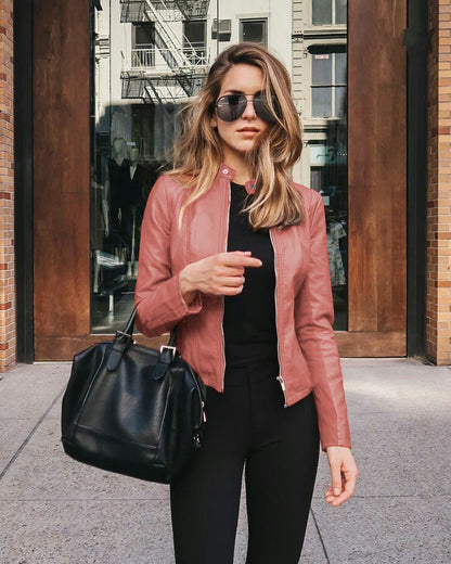 Winter Women's Fashion Leather Suit Jacket