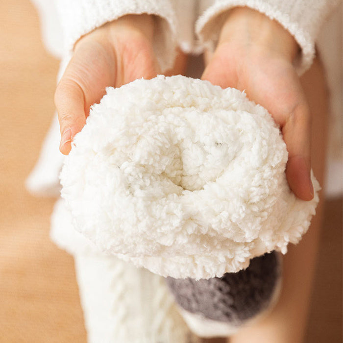 Love Knitted Plush Floor Socks Winter Warm Non-Slip Carpet Socks Christmas Home Women