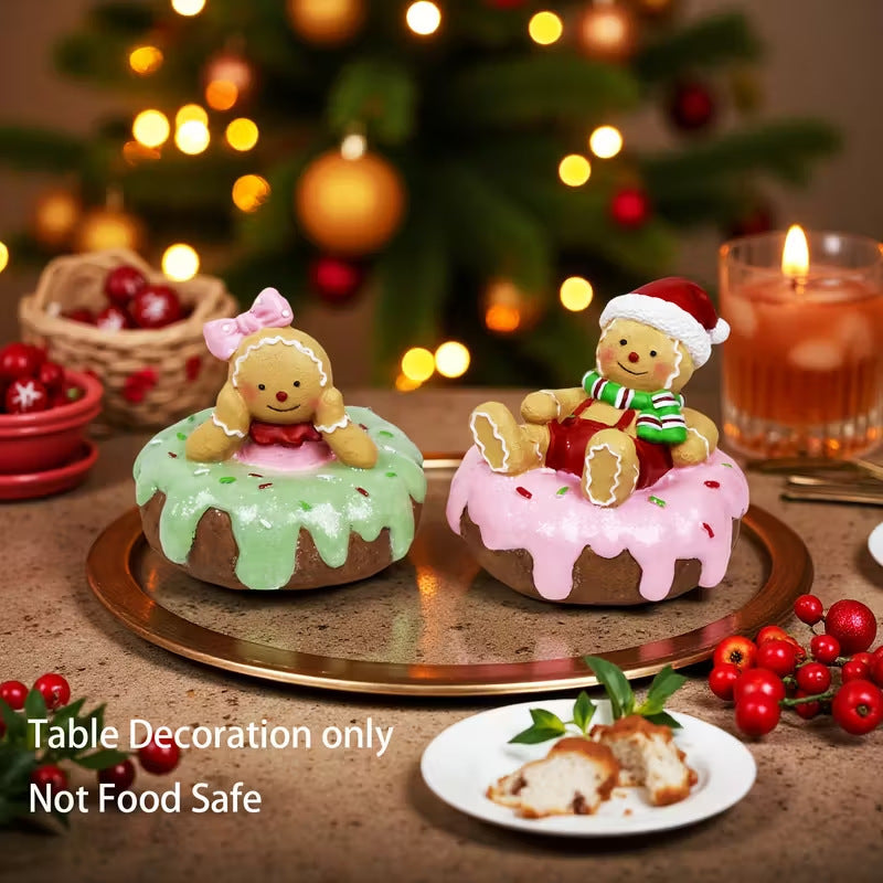 Hand Drawn Cartoon Resin Christmas Decorations Gingerbread Man