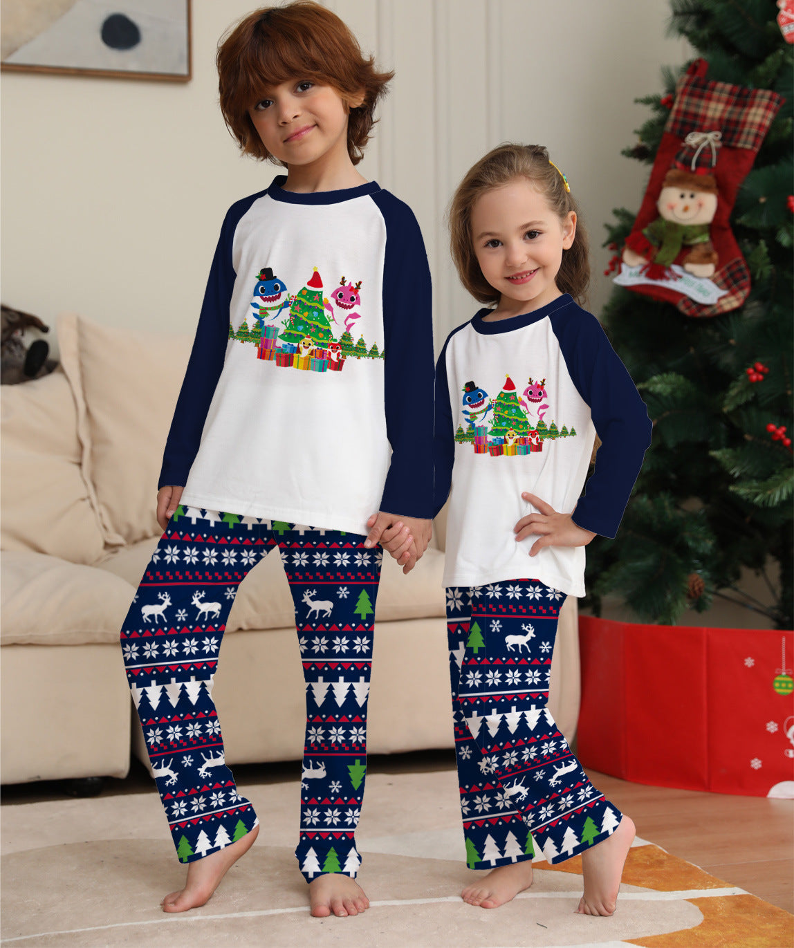 Matching Pajamas Set Long Sleeve Sleepwear Nightwear