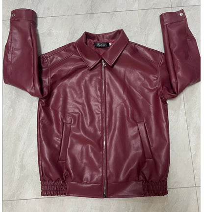 Leather Coat Women's Locomotive Style Top