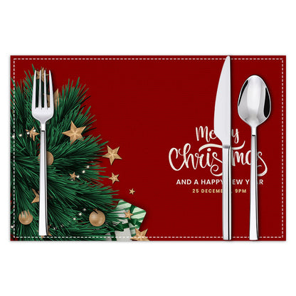 Christmas Linen Placemat Holiday Blessing Letters