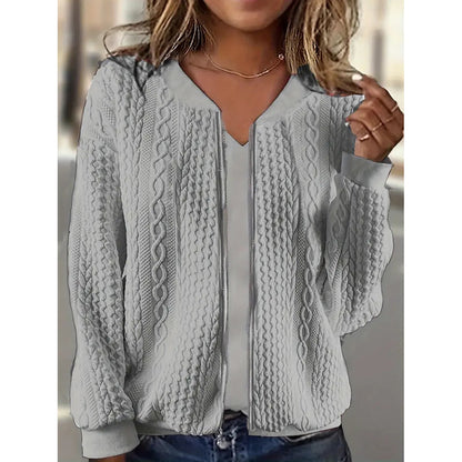 Bomber Jackets For Women Cute Jacquard Coats Lightweight Zip Up Jackets Dressy Casual