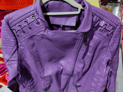 Women's Leather Jackets Women's Short Jackets Slim Thin Leather Jackets Ladies Motorcycle Suits