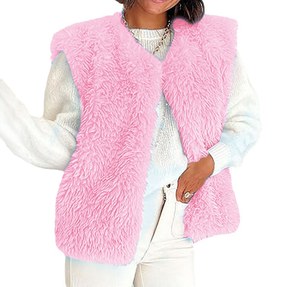Women's Plush Vest Sleeveless Women's Fashion Tops