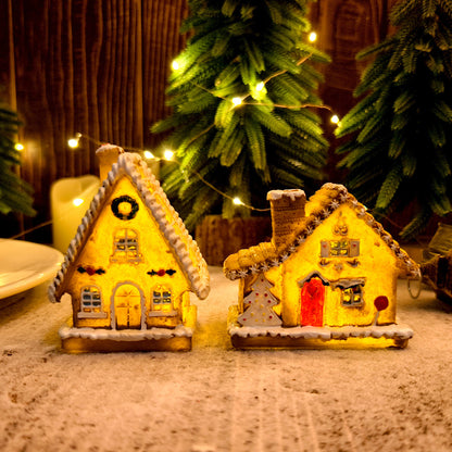 Christmas Small House Micro Landscape Luminous House Furnishings Ornaments