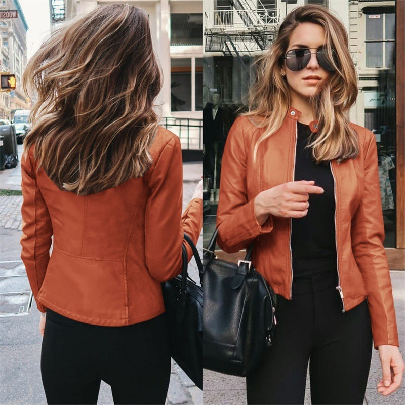 Winter Women's Fashion Leather Suit Jacket