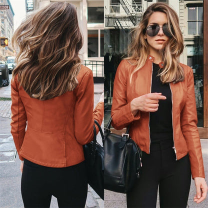 Winter Women's Fashion Leather Suit Jacket