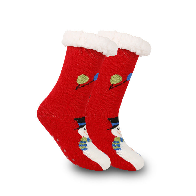 Christmas Women's Thickened Fleece-lined Room Socks