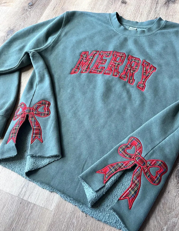 Men And Women Christmas Bowknot Elements Embroidered Sweater