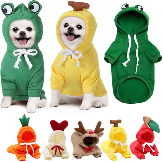 Cute Dog Hoodies – Cozy Animal & Fruit-Themed Clothes for Small Breeds