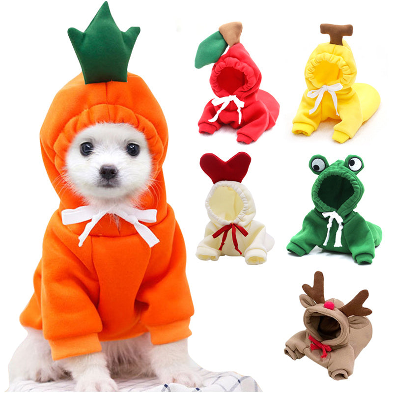 Cute Dog Hoodies – Cozy Animal & Fruit-Themed Clothes for Small Breeds