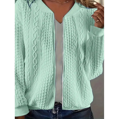 Bomber Jackets For Women Cute Jacquard Coats Lightweight Zip Up Jackets Dressy Casual