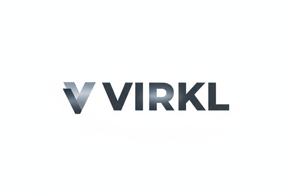 write VIRKL with horizontal logo
